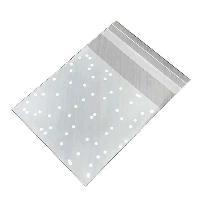 White Polka Dot Frosted Self-Adhesive Bag for Nougat, Biscuit, Candy, and Pastry Packaging