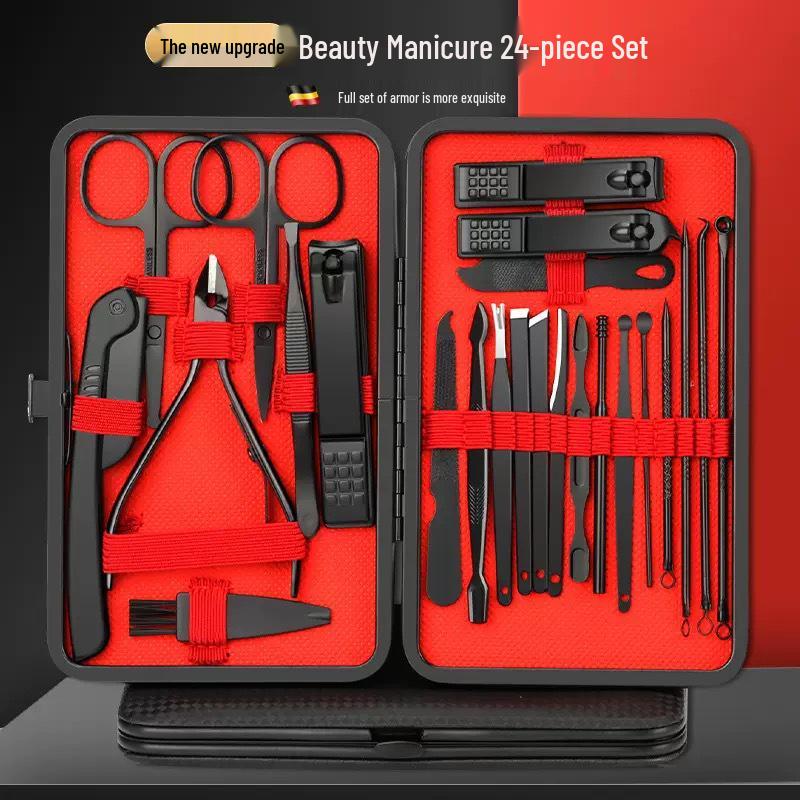 Stainless Steel Nail Clippers Set for Hands and Feet - Includes Dead Skin Remover and Hawkbill Pliers.