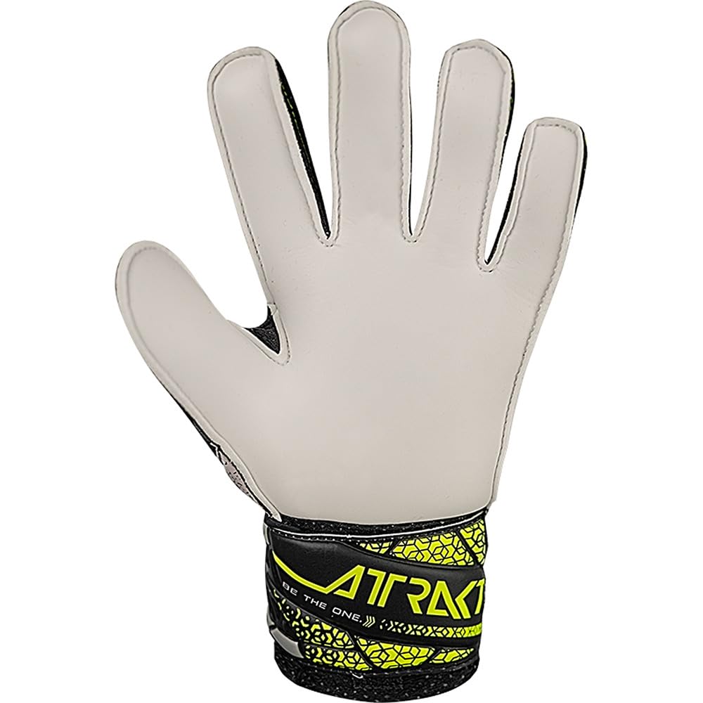 Reuch Attract Solid Junior Soccer Goalkeeper 25SS Yellow 5 5562515 Gloves, Keyte, [5562515-7752] [7752] Black/Safety
