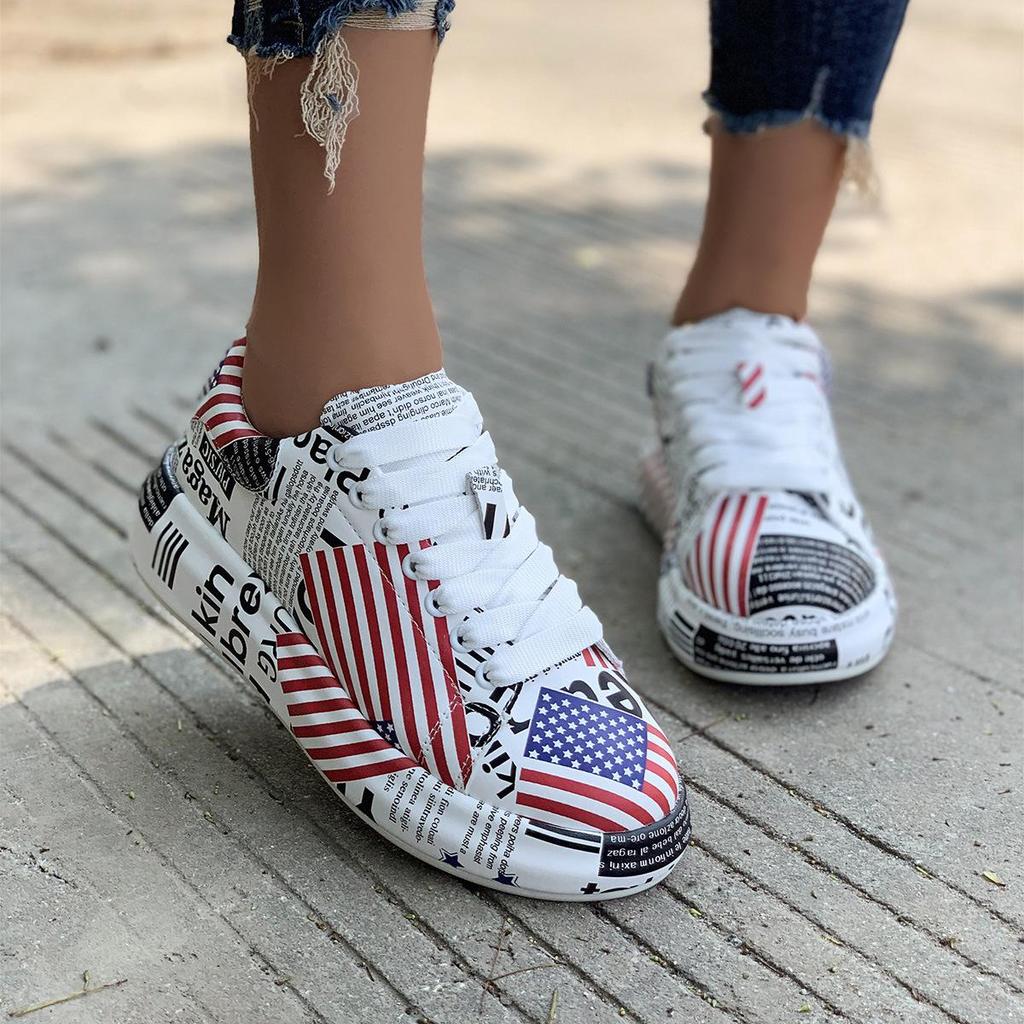 New Fashion Lace-Up Sports Shoes: Round Toe, Thick Sole, Size 43, Casual Couple Style for European and American Markets