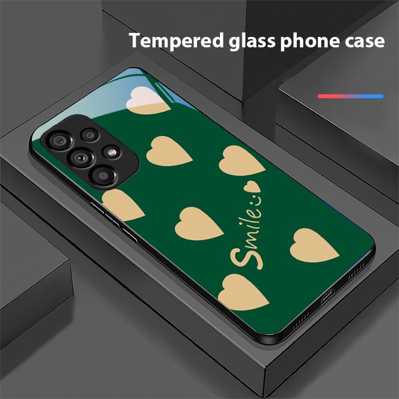 

Много черных сердец для Samsung Galaxy S10 20 Plus 21 FE 22 23 24 FE 25 Ultra Черный чехол для телефона из закаленного стекла Жесткий чехол For Samsung S22 Pro
