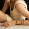Fashion Commuter Must Enter Retro Brass Plated 18K Real Gold Unique Personality Drip Glaze Fashionable Hipster Opening Bracelet Women