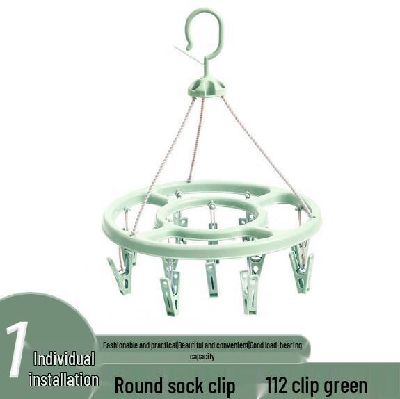 Větrovzdorný víceklipový věšák na ponožky a oblečení - Ideální do kolejí