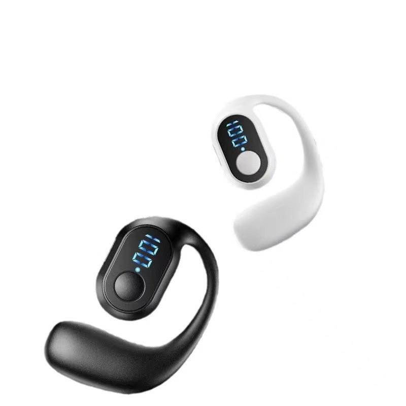 OWS Bluetooth Bone Conduction Earphones with Digital Display, Long Battery Life, Touch Control, Calls, and External Speaker.