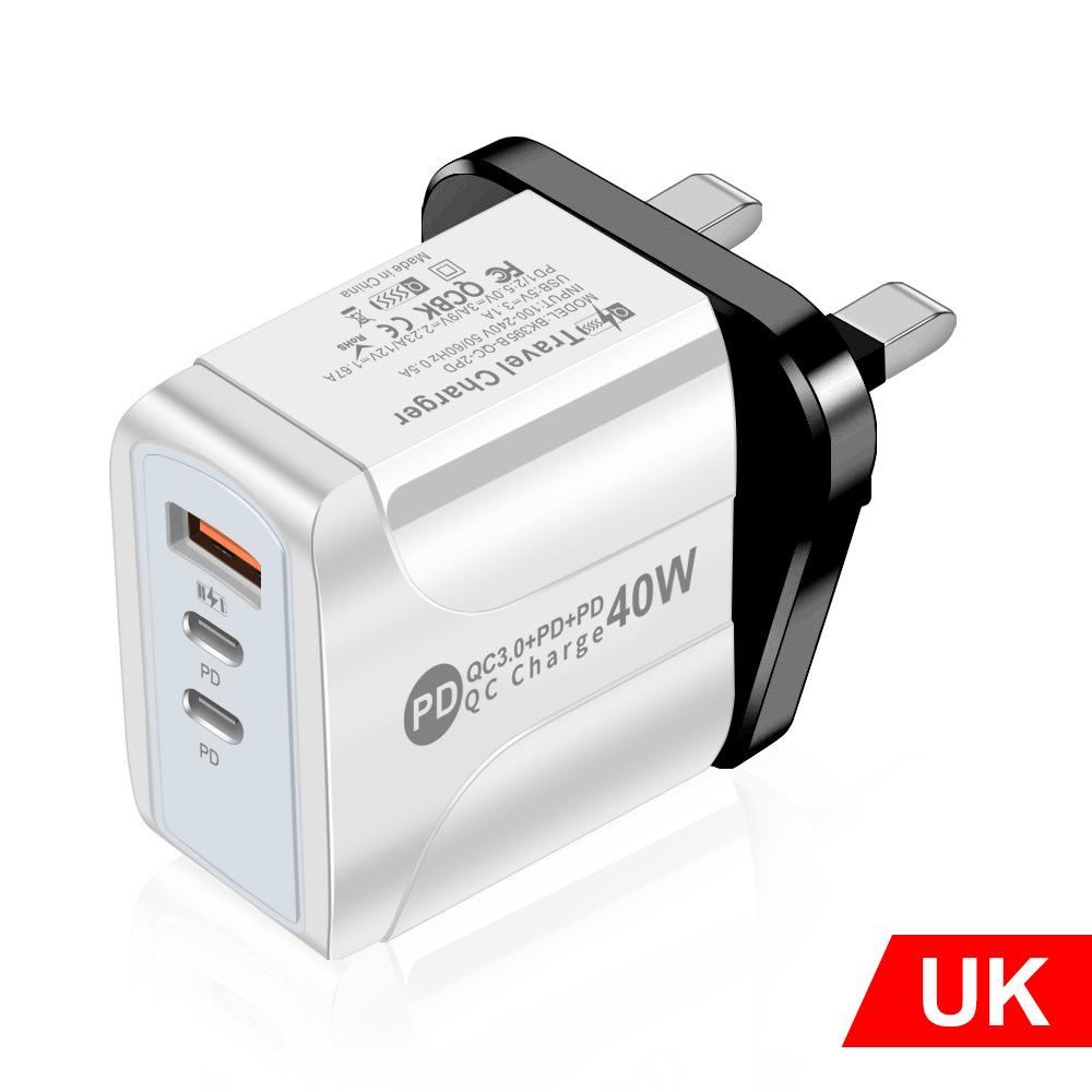 Universal Charger Power Adapter: Compatible with EU, US, UK, and AU Standards (1U + 2PD)