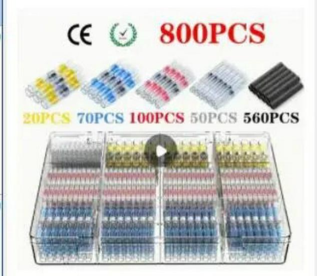 Heat Shrink Solder Ring Wire Connectors: 320-860 pcs Butt Splice Kit