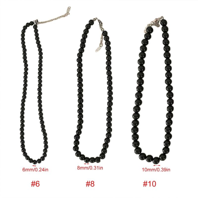 Bohemia Imitation Pearl Choker Necklace Long Black Pearls Necklace for Women
