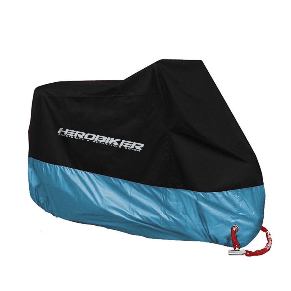 

Водонепроницаемый чехол для мотоцикла и автомобиля Herobiker: Светоотражающий, Солнцезащитный, Пыленепроницаемый, Портативный. M светло-синий