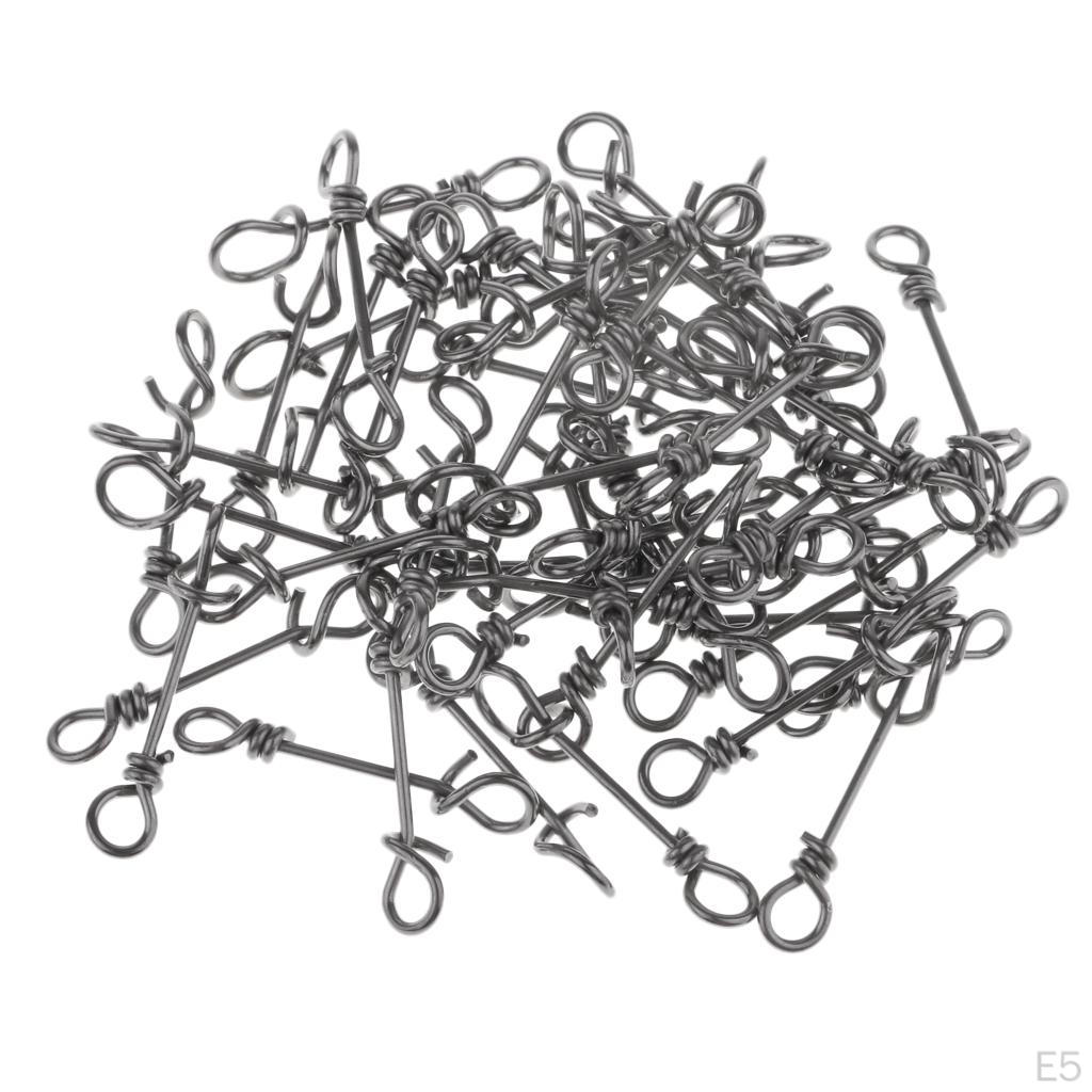 Stainless Steel Fishing Snap Swivels - Pack of 50