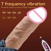 7.3Inch Soft Realistic Dildo Vibrator 7 Swing Vibrating Penis Mastrubator with Powerful Suction Cup Sex Toy for Women or Beginer