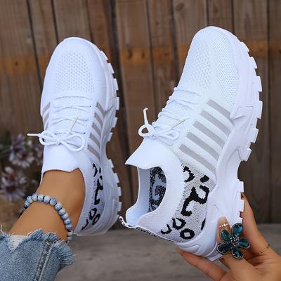 Women's Casual Sports Shoes with Breathable Mesh, Lightweight Lace Up Running Shoes, Comfortable Platform Sole, Stylish Low Cut Design