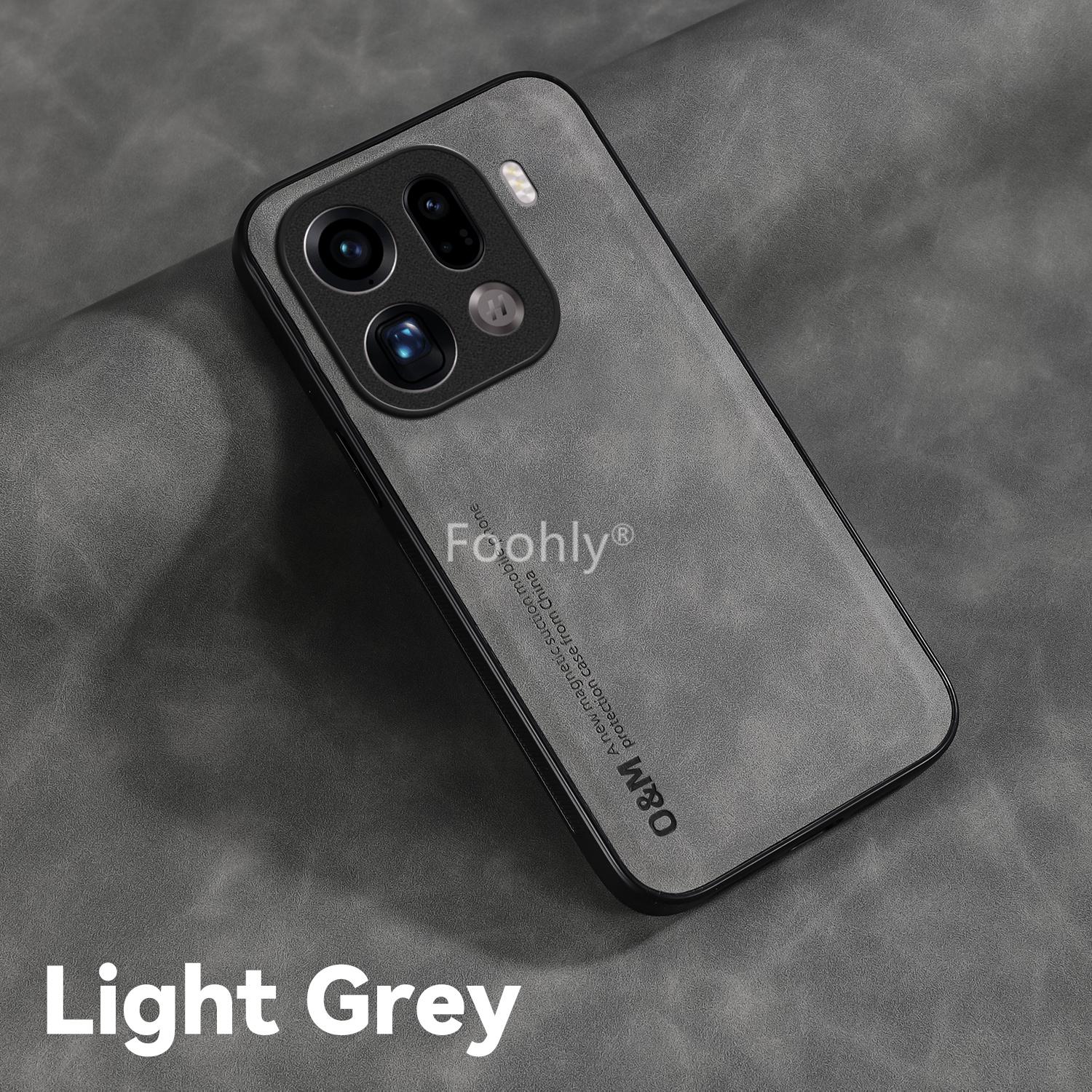 

Противоударный магнитный чехол из нубука для OPPO Find X9 Pro Защитная крышка Задняя накладка Coque Funda Oppo Find X9 светло-серый
