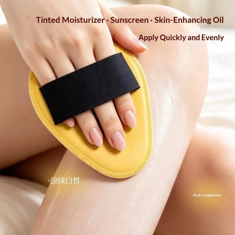 Extra Large Lotion Sunscreen Ointment Applicator Soft Leather Surface Puff Body Cleaner Shower Brush Sunscreen Applicator