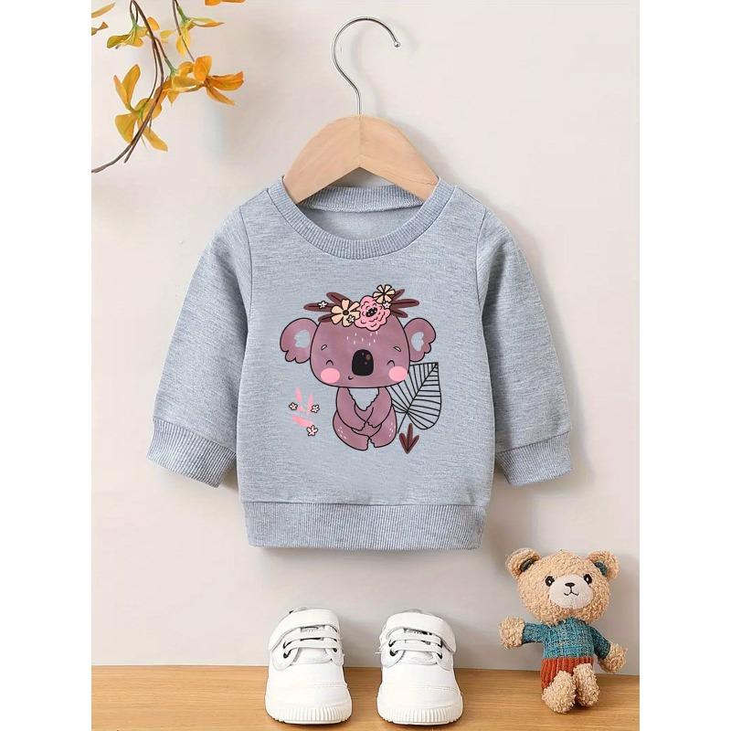 European Sizes A Brightly Colored Print Pattern, a Comfortable And Skin-Friendly Round-Neck Sweatshirt for Baby Kids, Perfect for Everyday Wear