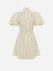 Retro Polka Dot Mini A-line Dress Women Elegant Stand Collar Puff Short Sleeve Waist-cinching Dresses Lady Party Robe 2026 New