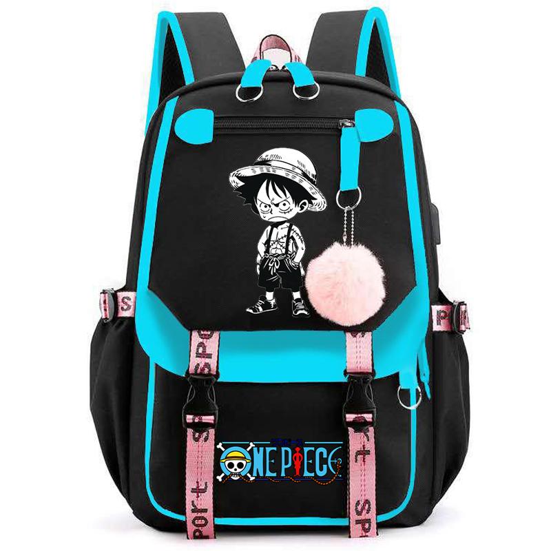 Anime One Piece High Quality Female Backpack Waterproof Knapsack with Ligh Tweight Book Bag for Kid Gifts Men Women Travel Bag Leisure Bag Rucksack