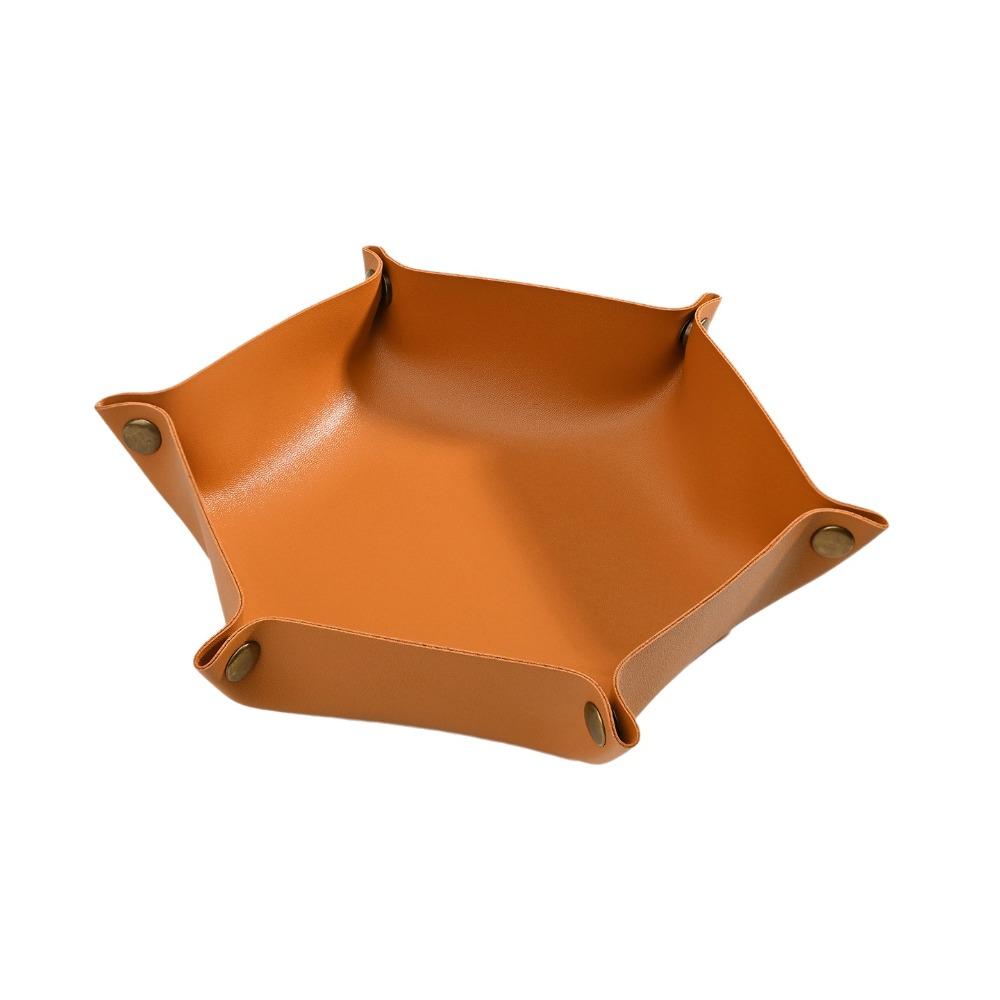 Vintage Desktop Organizer Nordic Style Folding Organizer Creative Leather Storage Tray Entrance