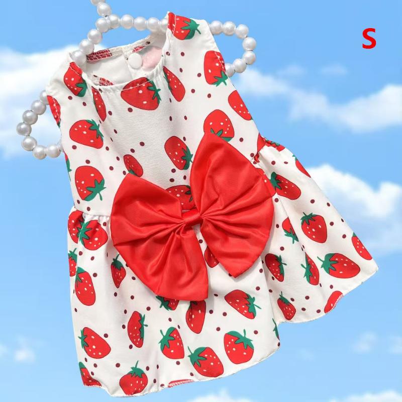 Cat Costume Floral Printed Cat Dog Dress Cute Puppy Princess Skirt Butterfly Skirt Bowknot Pet Skirt Poodle