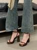 Fashion Low Shoes Woman 2025 Slipper Slides Hoof Heels Rome PU Fabric Rubber Low Shoes Ladies' Slippers Rome Hoof Heels Fabric PU Rubber