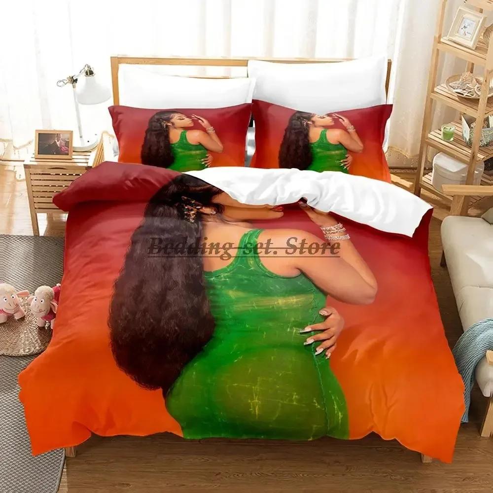 Cute Megan Thee Stallion Bedding Set Single Twin Full Queen King Size Bed Set Aldult Kid Bedroom Duvetcover Sets Bed Sheet Set
