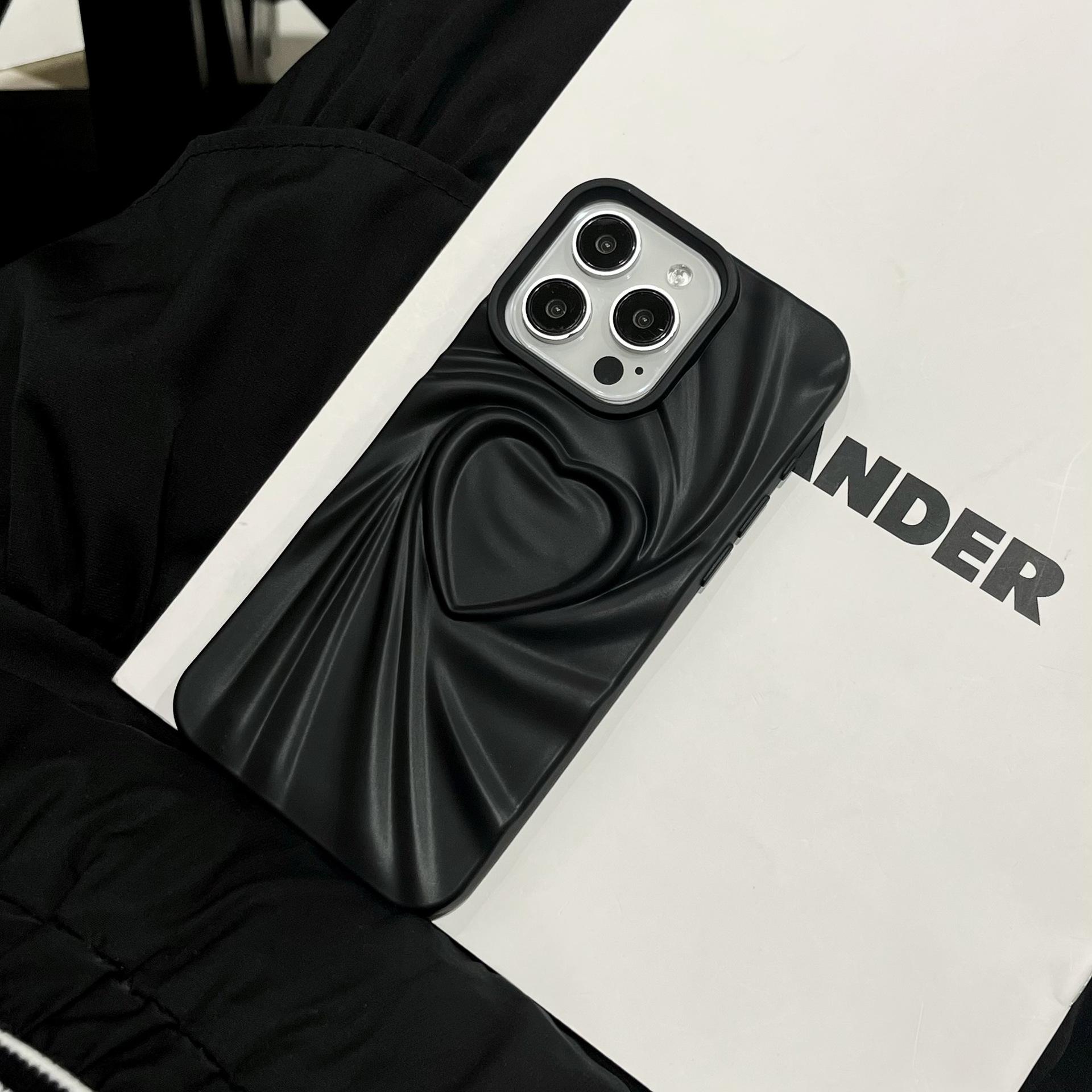 

Three-dimensional 3D Love Solid Color for IPhone16 Protective Cover Personality for Apple 15Pro Skin-feel Silicone Mobile Phone Case For Apple 11Promax