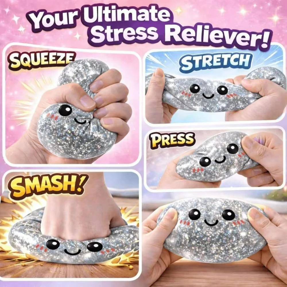 Soft Giant Dumpling Squishy Bun Toy: Transparent Glitter Squeeze Toy, Asmr Stress Relief Ball Slow Rebound, Sensory Fidget Toys