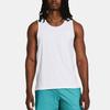 Under Armour UA Launch Elite Solid Logo Sweat-Wicking Cool Round Neck Sleeveless Tank Top Men Tops White 1382608-100