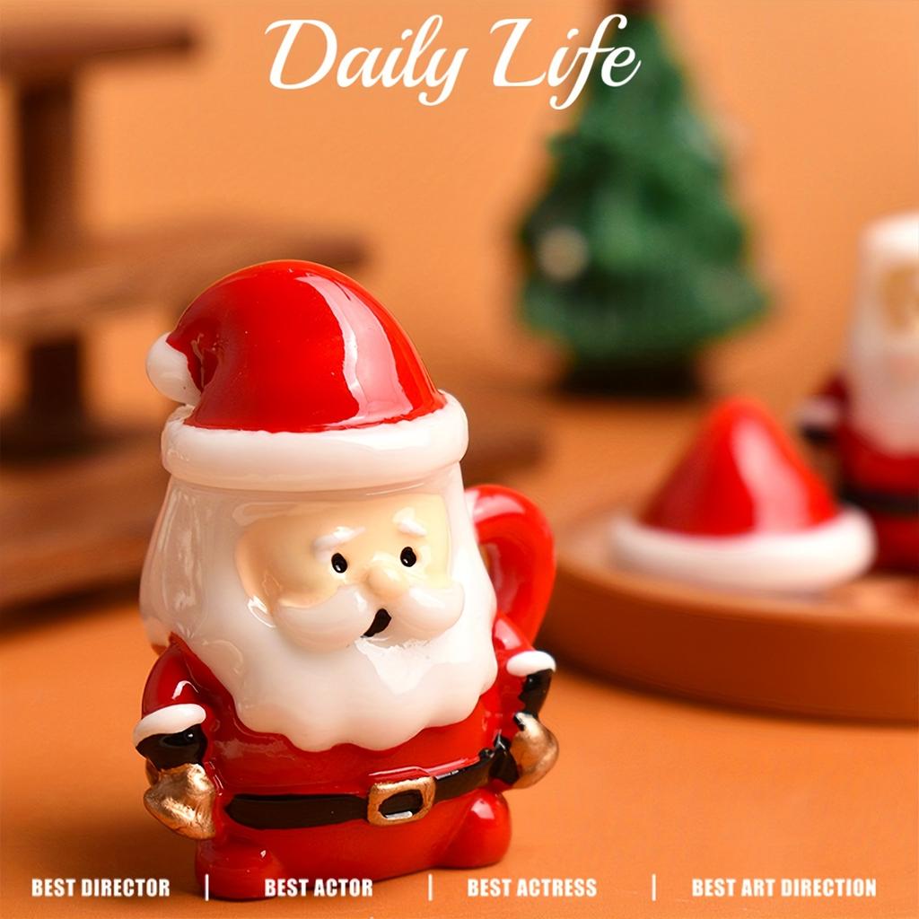 4/6 Sets Weihnachten Harz Weihnachtsmann Schneemann Kaffeetasse Rollenspiel Spielzeug Scrapbooking Basteln DIY Miniatur Puppenhaus Zubehör