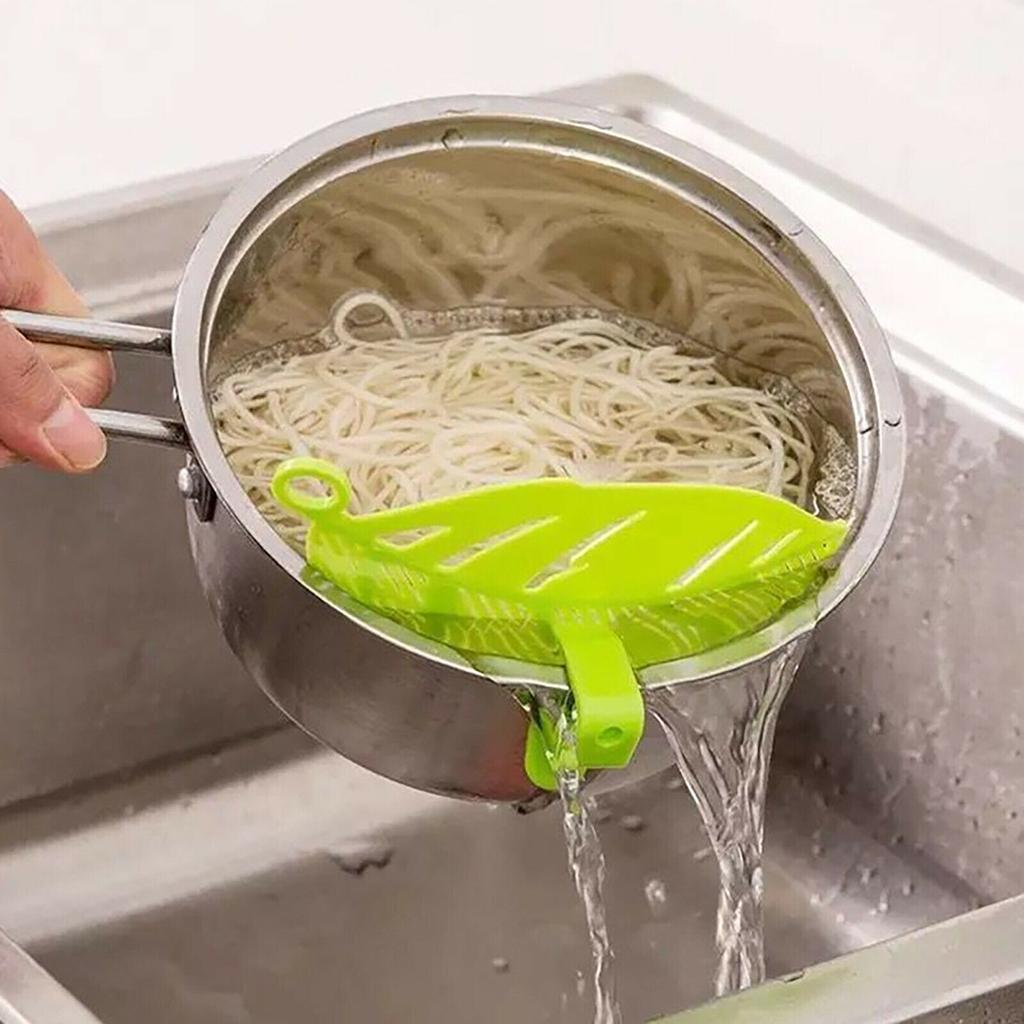 1 Pack Durable Leaf Half Round Rice Washing Sieve Cleaning Gadgets Kitchen Clip