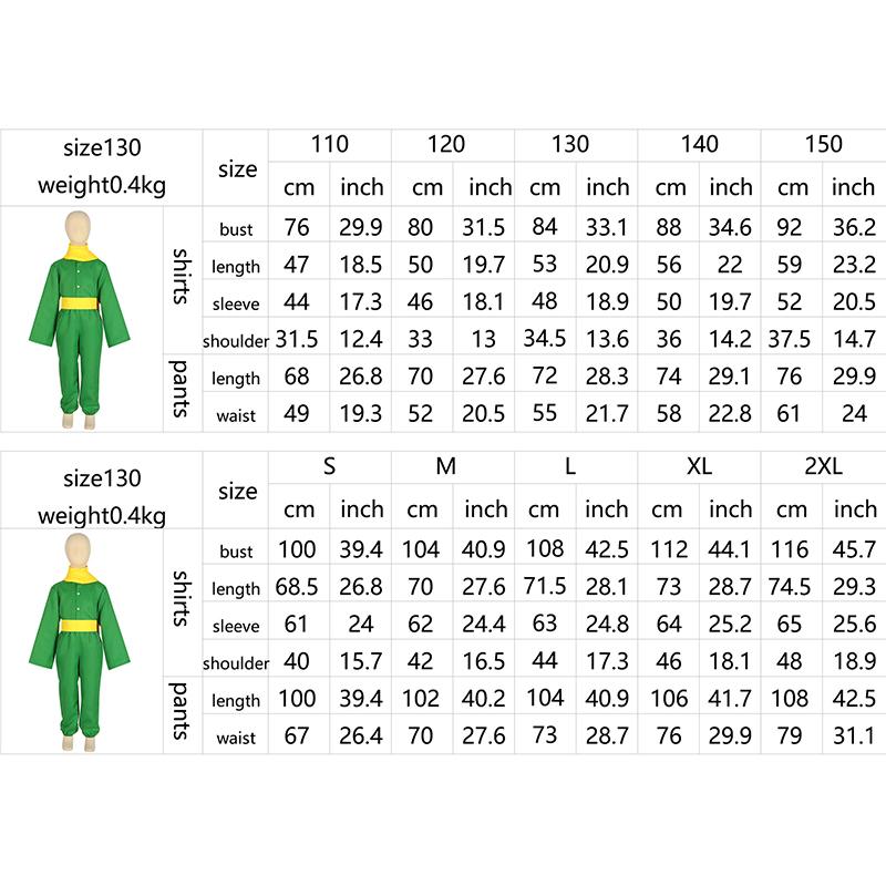 Anime Micul Prinț Verde Costum Cosplay Halloween Carnaval Ținute Adulți Copii Băieți Carnaval Cadou de Ziua de Naștere