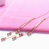 Exquisite 585 Purple Gold Russian Fringed Beads Snake Bone Earrings Rose Gold Plated Korean Version Gas Long Earrings
