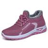 Women's Winter Snow Boots, Fuzzy Lined Plush Collar Knit Sneaker-Style Boots, Non-Slip Soft Sole Comfortable Shoes for Snowy Days