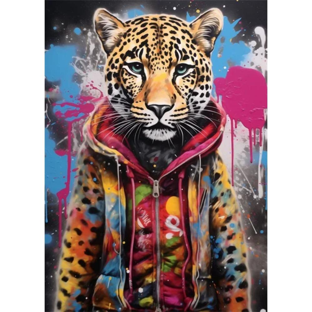 

Постери Графіті-мистецтва Banksy Тварини Тигр Вовк Панда з Кулькою Вуличне Настінне Мистецтво Полотно Картина Абстрактний Поп-арт Декор для Дому 30x45cm No Frame