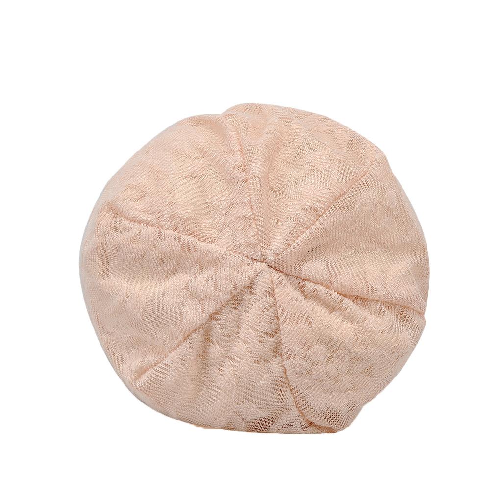 Hat Women'S Spring And Autumn Thin Cotton Solid Color Jacquard Mesh Breathable Fashion Lace Baotou Confinement Hat Maternity