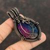 Rainbow Solar Quartz Druzy Pendant Copper Wire Wrapped Gemstone Pendant African Amethyst Pendant Copper Jewelry For Gift Handmade Pendants