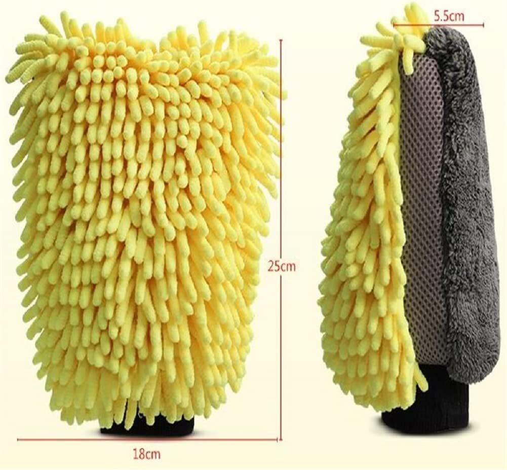 1PCS Waterproof Car Wash Microfiber Chenille Gloves Thick Car Cleaning Mitt Wax Detailing Brush Auto Care Double-faced Glove