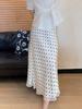 Polka Dot Satin Patchwork Midi Mermaid Skirt for Women - Spring/Summer 2026 Collection