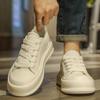 Thick-soled new round head leather surface breathable casual shoes four seasons new low-top wear-resistant board shoes
