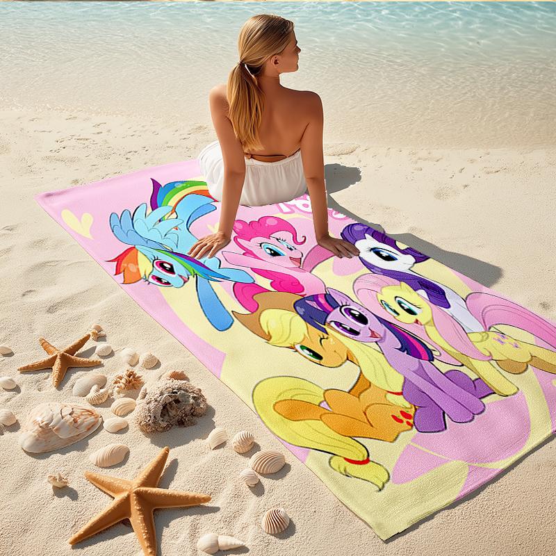 1Pc Little Pony Friendship Beach Towel, Quick Dry, Multi-Use for Beach Pool Gym Yoga Home Travel, Christmas, Halloween, Xmas Gift M929316