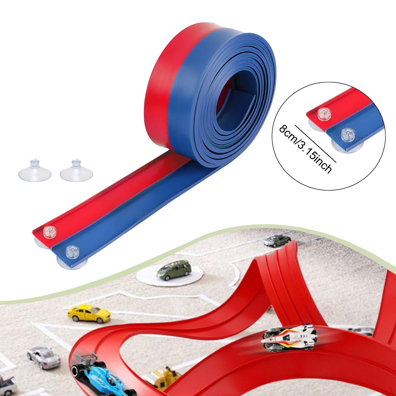 

Flexible Race Car Ramp Track with Strong Suction Cups for Years Old Christmas Birthday Gifts red blue
