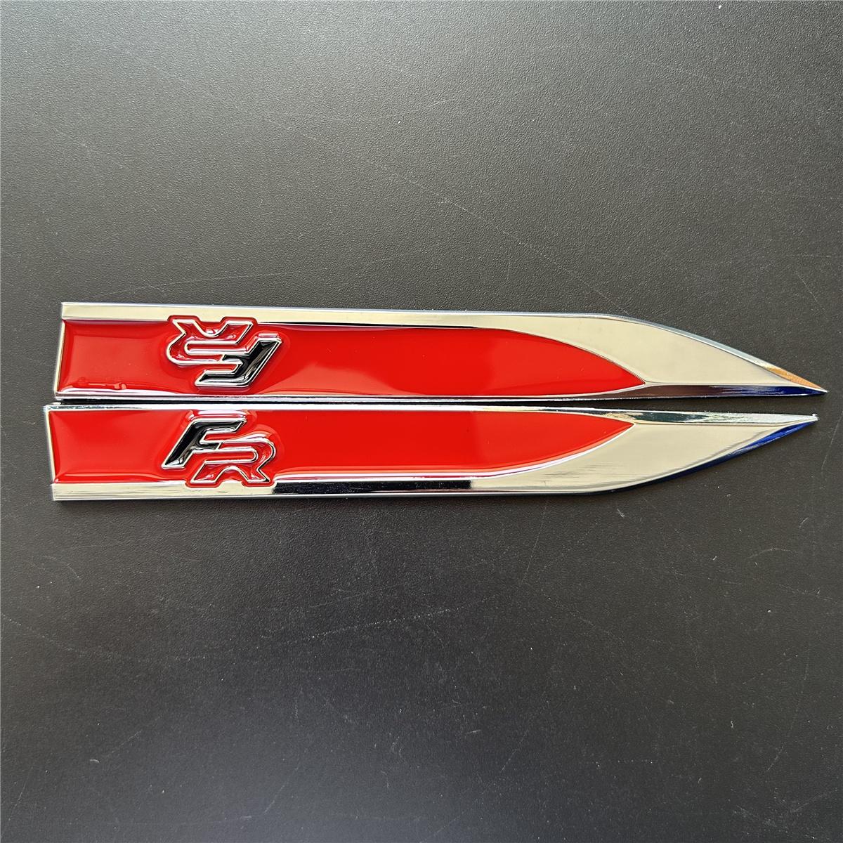 

1 пара цинковый сплав ПВХ FR логотип эмблема значок наклейки 3D металлический крыло боковая наклейка автомобиль наклейка для FR Leon Ibiza Altea Exe красный