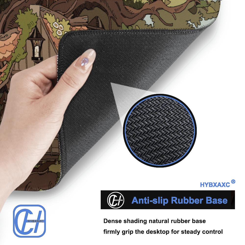 HYBXAXC Mouse Pad Notbook Game Flower Keyboard Pad Non Slip Rubber Computer Retro Illustration Mat Gamer Green Plants Mousepad