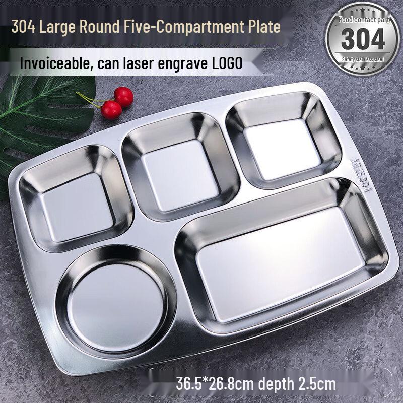 304 Stainless Steel Divided Lunch Tray