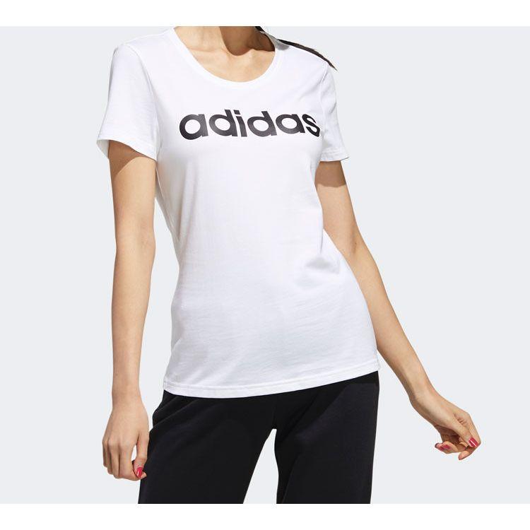 Adidas Neo Essential Logo Tee Women Tops White FP7873