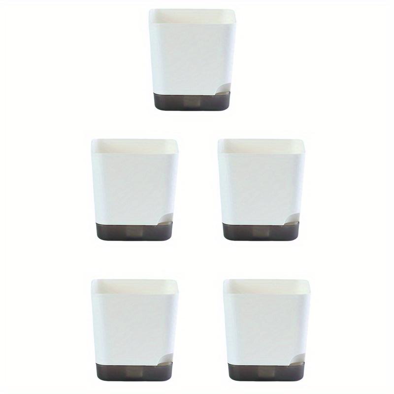 5Pcs Self Watering Plant Pot, Flower Planters, Modern Flower Pots with Water Reservoir, Mini Plant Pots Herb Garden Planter