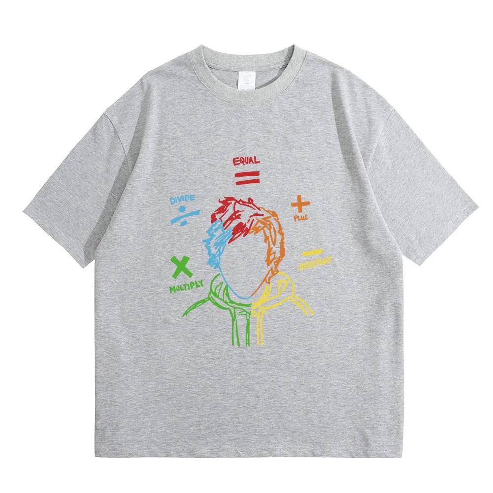 Ed Sheeran The Math Tour Sheerios T Shirt Casual Short Sleeve women T-shirt Vintage Hip Hop Tee Shirt Streetwear