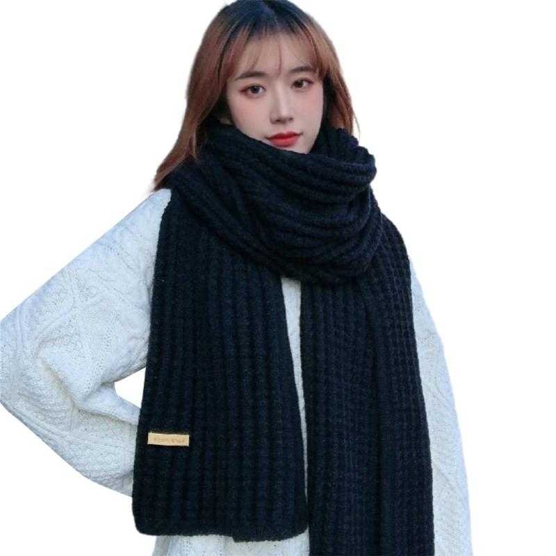 Warm Knitted Yarn Scarf Fashion Thick Yarns Long Scarf Neck Gaiter Outdoor Neck Scarf Wrap Accessory for Winter Warmth