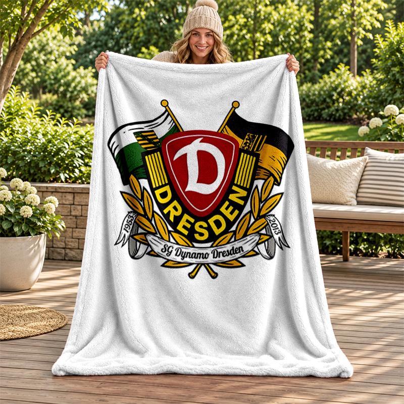 Dynamo Dresden Blanket Flannel Blanket Soft Cozy Plush Throw for Sofa Bed Lightweight Home Decoration Gifts for Christmas Various Holidays