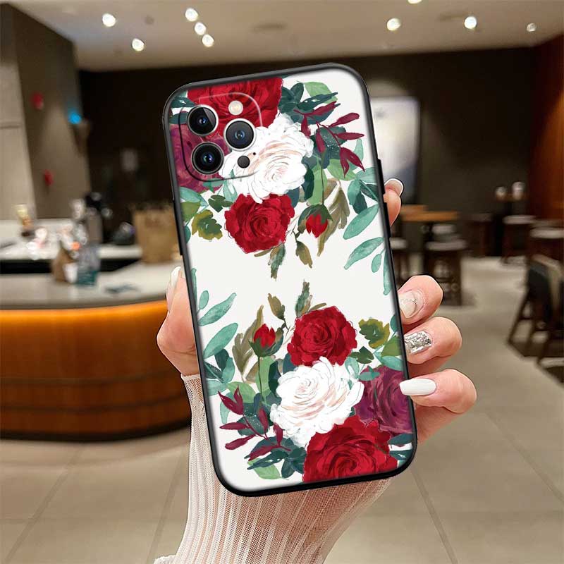 NH24 Flowers rose Pink New High-End Shell Phone Case for iPhone SE X XS XR 16E 17 11 Pro Max 8 7 6 6s Plus Air