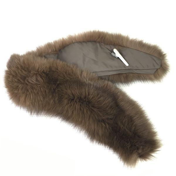 Real Fur Muffler/Scarf/74×10/Brown/Mink or Fox?(USED)